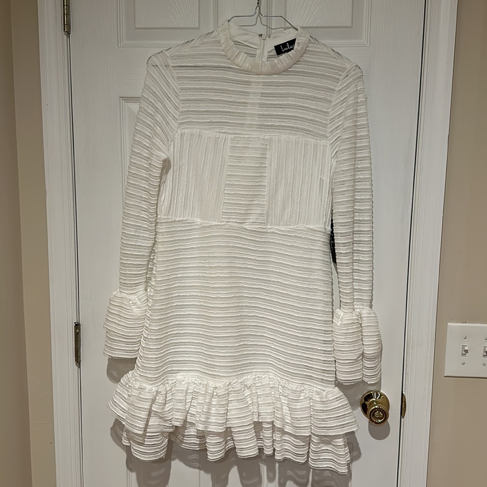 Lulu’s For Always White Ruffle Dress - Picture 2 of 6